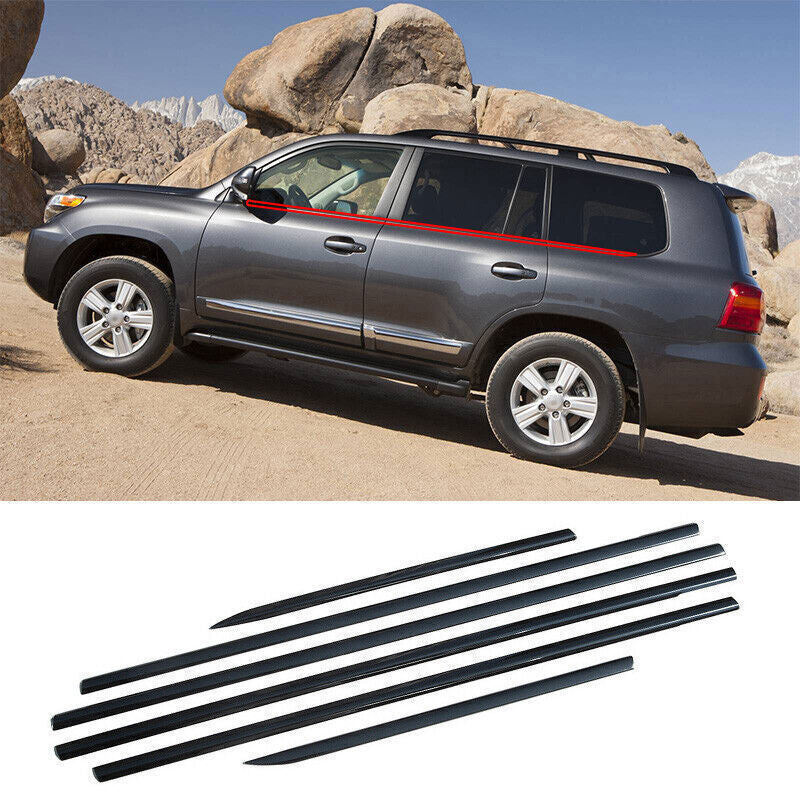 S.Steel Window Molding Lower Strip Black Cover for Toyota for Land Cruiser 2009-2020