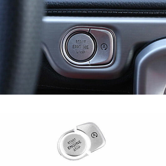 for Benz GLE GLS 2020-22 Silver Aluminum Ignition Switch Start Button Frame Trim