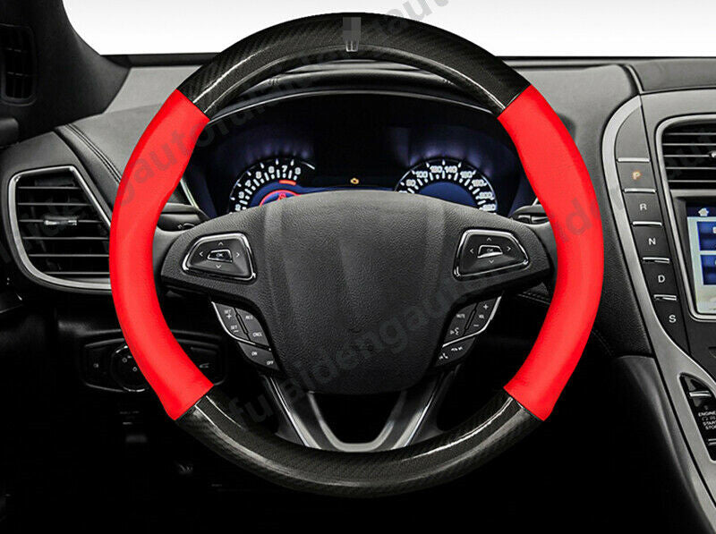 for Lincoln MKX MKZ MKC MKT Leather Carbon Fiber Steering Wheel Cap Cover Trim