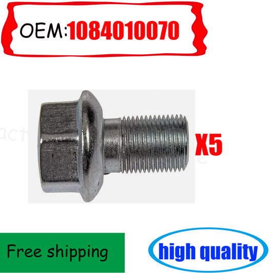 5Pc Chrome 12x1.5 Ball for Seat Wheel Lug Bolts 28mm Shank Fit for Mercedes Stock Wheel n