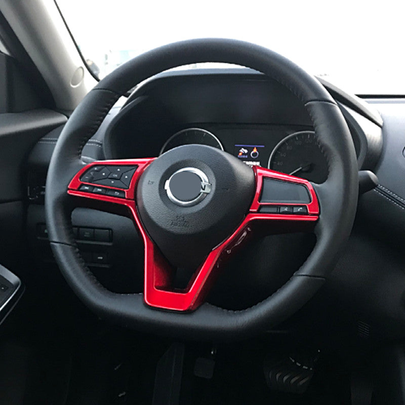 3PCS Red ABS Steering Wheel Decor Frame Trim For Versa 2020 2021-2023 n