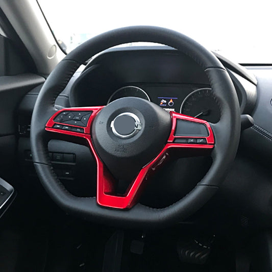 3PCS Red ABS Steering Wheel Decor Frame Trim For Versa 2020 2021-2023 n