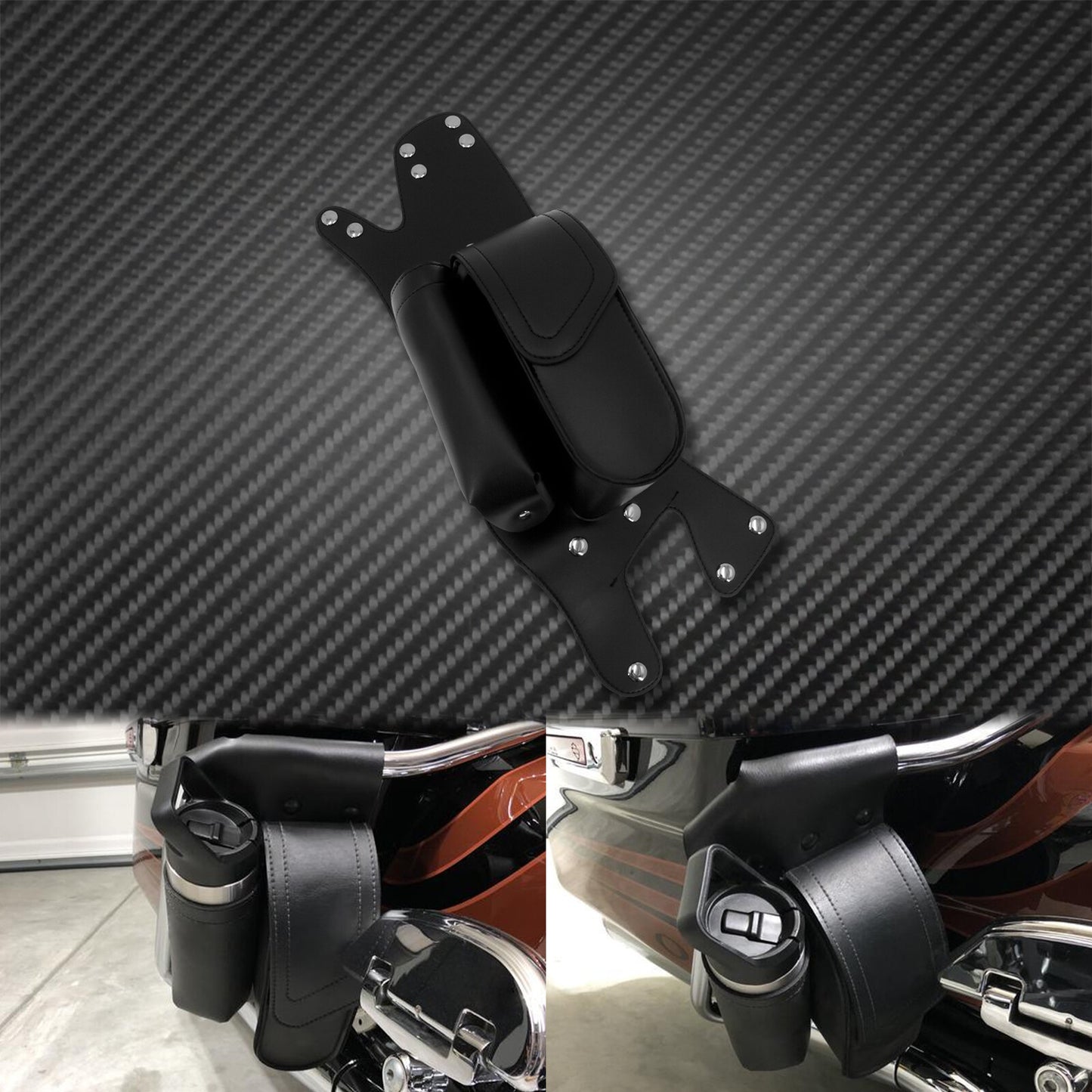 Saddlebag Guard Bag Left Side Water Bottle Holder Fit for Harley Touring 97-2021 Q