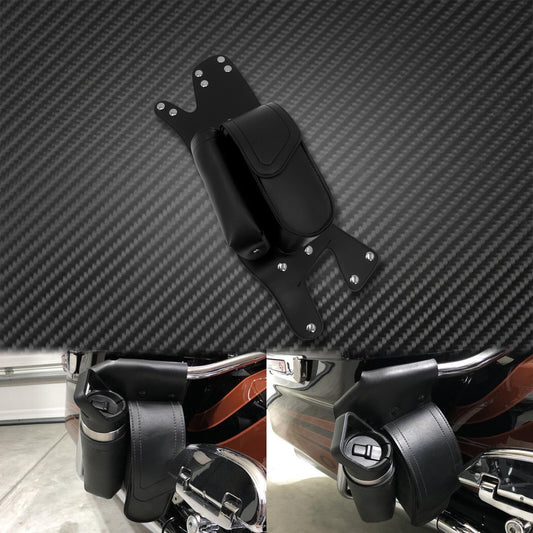 Saddlebag Guard Bag Left Side Water Bottle Holder Fit for Harley Touring 97-2021 Q
