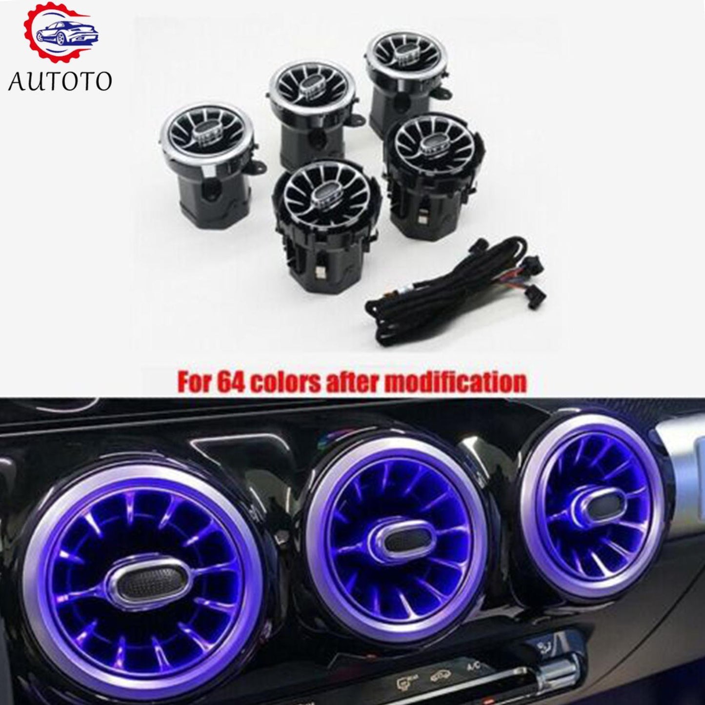 64 Colors Air Vent LED Ambient Light for Mercedes-Benz B/GLB/GLA X247 W247 H247