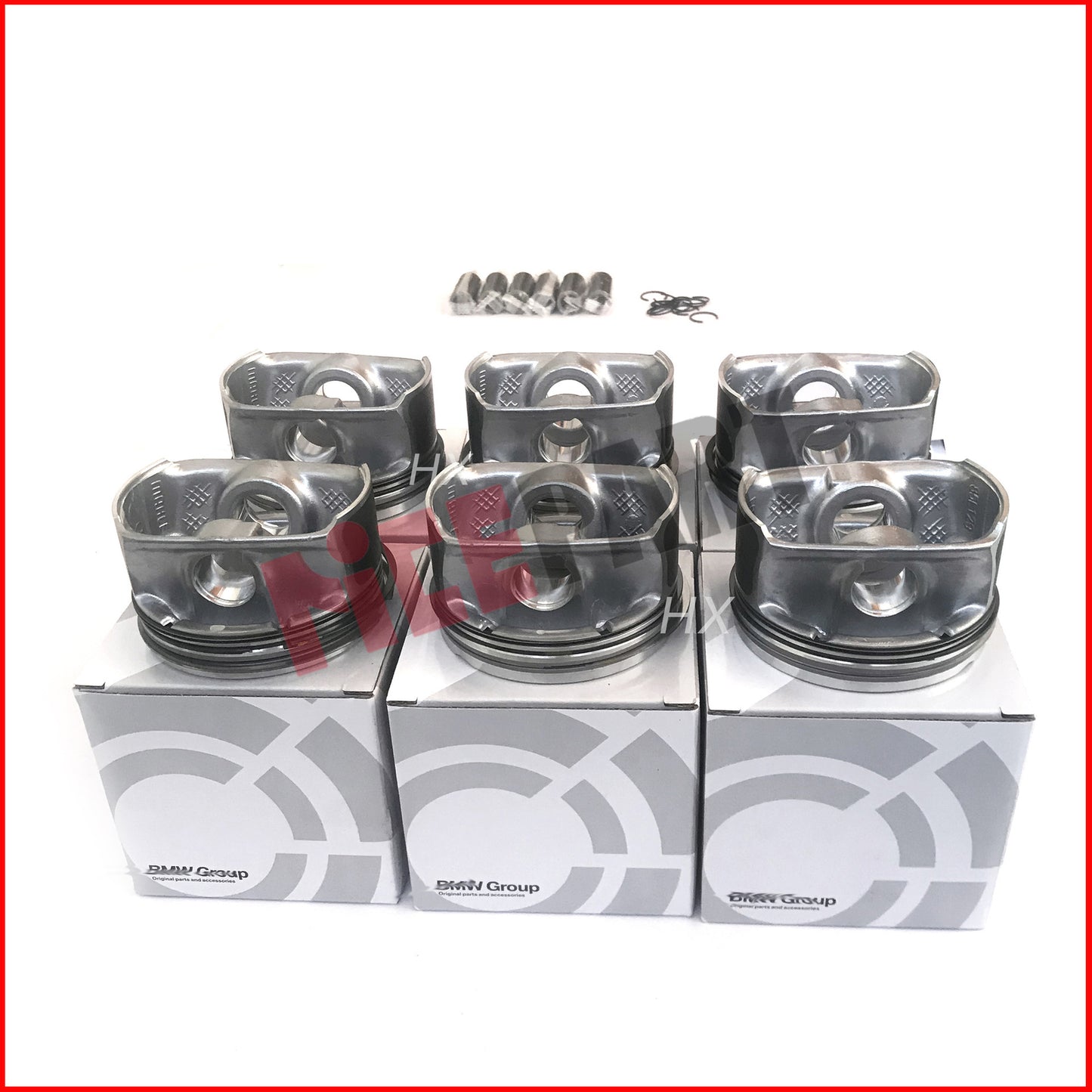 6-Piece Piston and Ring Set Compatible with E82 E88 E90 540 630 730 3.0L N52B30BF-