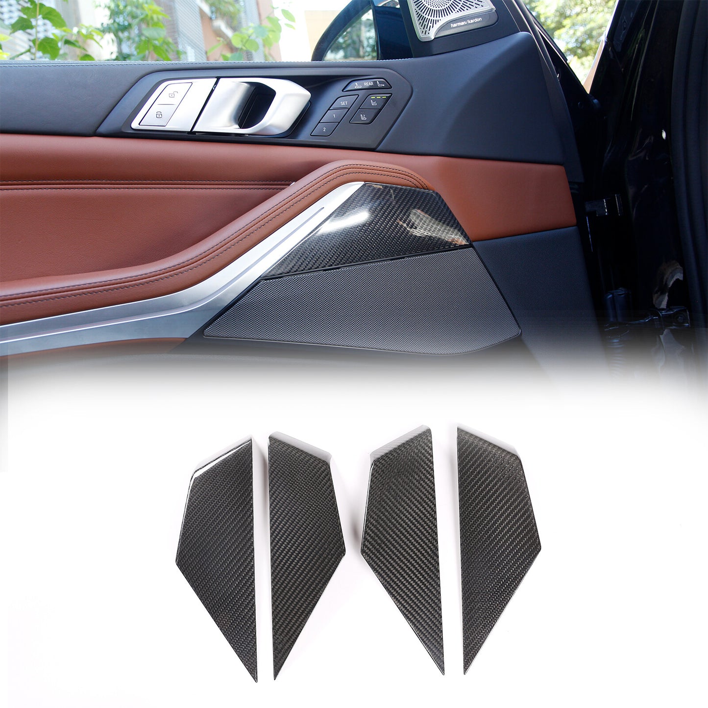 Dry Carbon Fiber Steering Wheel Button Panel Cover for Corvette C7 2014 - 2019 - v