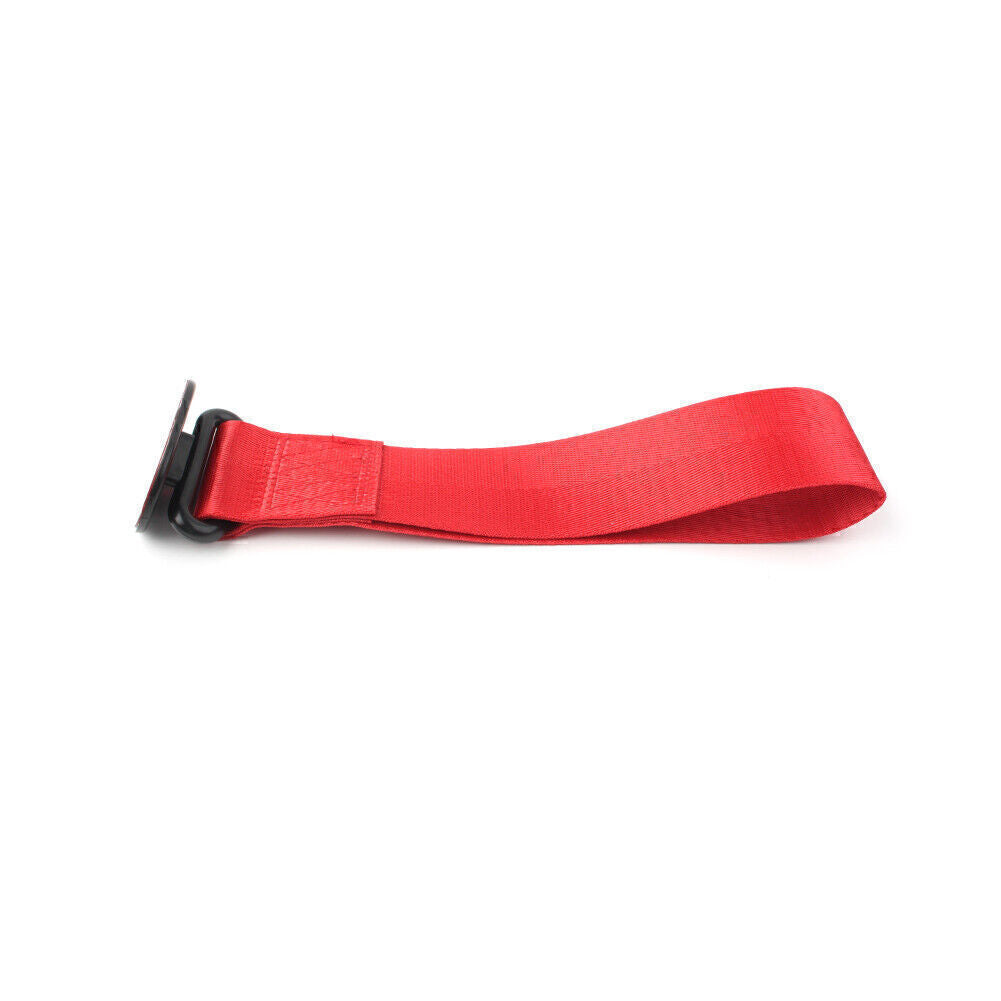 Racing Car Tow Towing Strap Belt Rope Rally Hook Universal Rear/Front Bumper Red