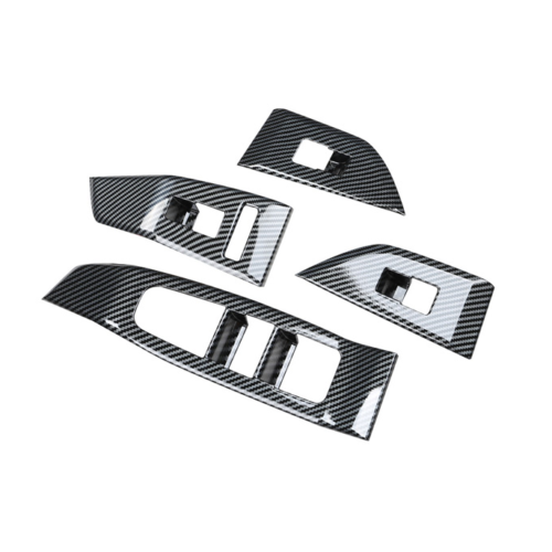Carbon Fiber ABS Glass Window Switch Panel Cover Trim for Nissan Rogue 2021-2024