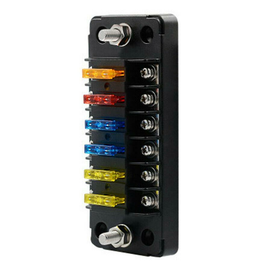 Automotive/Marine UTV 4x4 Blade Fuse Box Cover 12V Universal 6-Way n