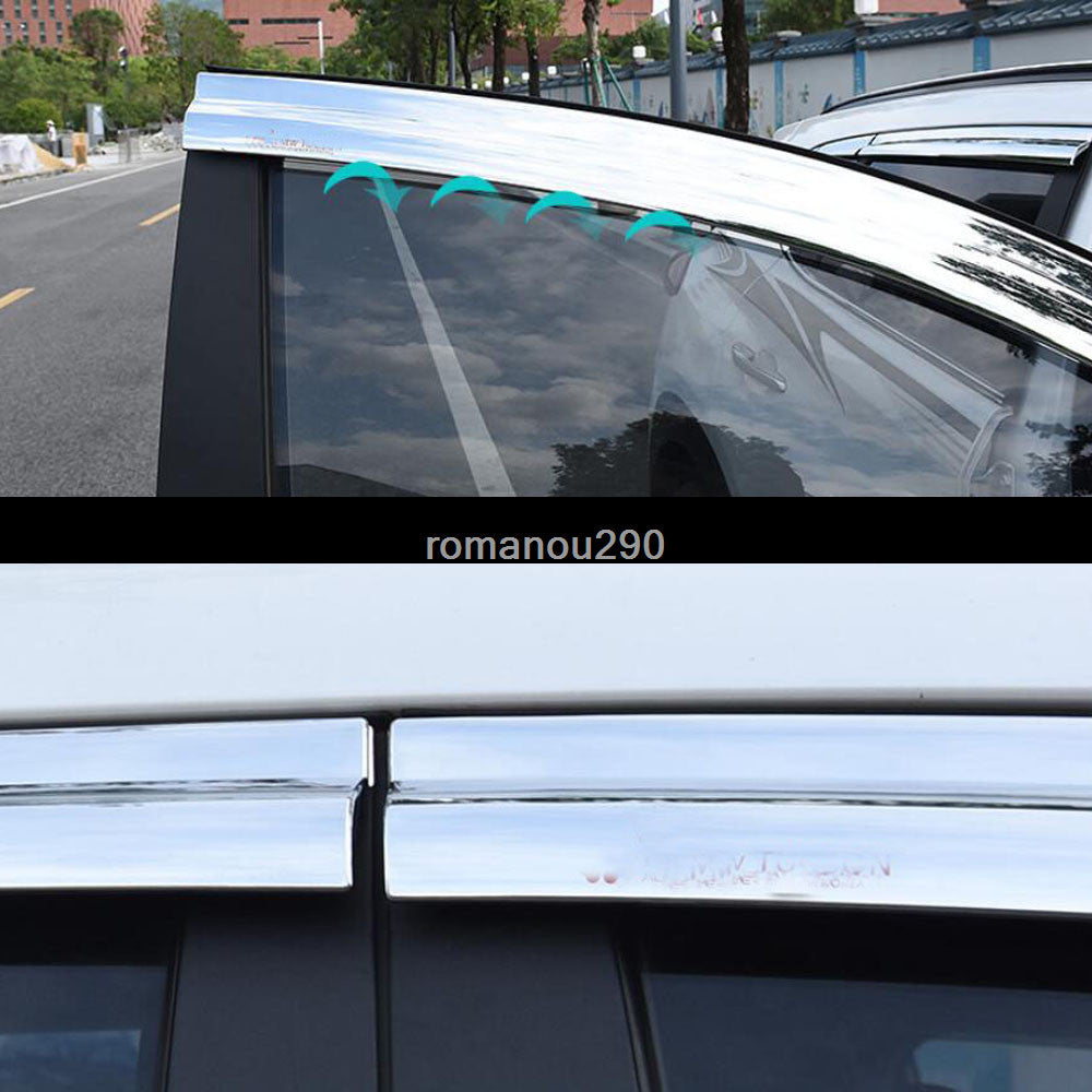 8Pc Chrome ABS Window Visor Vent Shade Sun Rain Guard for Hyundai for Tucson 2016-20