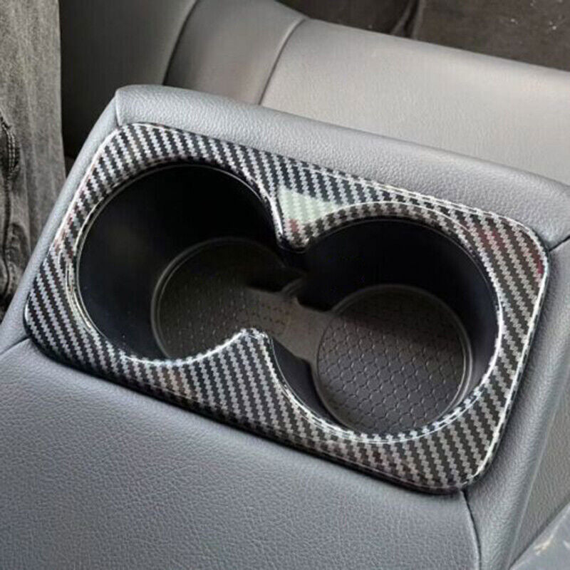 for Nissan Rogue 2021-2023 Carbon Fiber Rear Row Water Cup Holder Frame Cover 1X