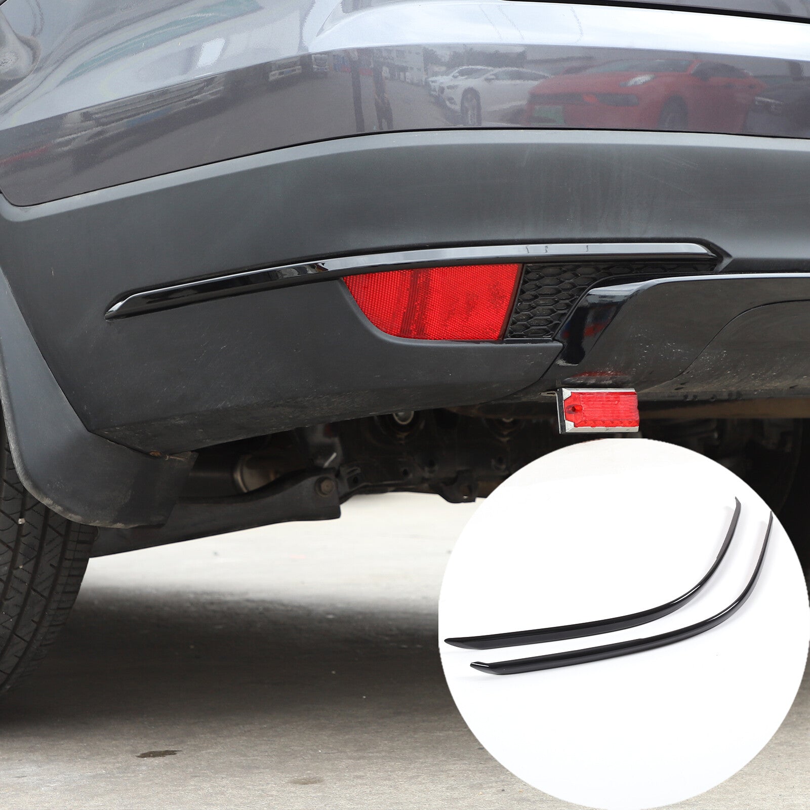 ABS glossy black exterior rearview mirror rain guard frame suitable for Hummer H2 03-09