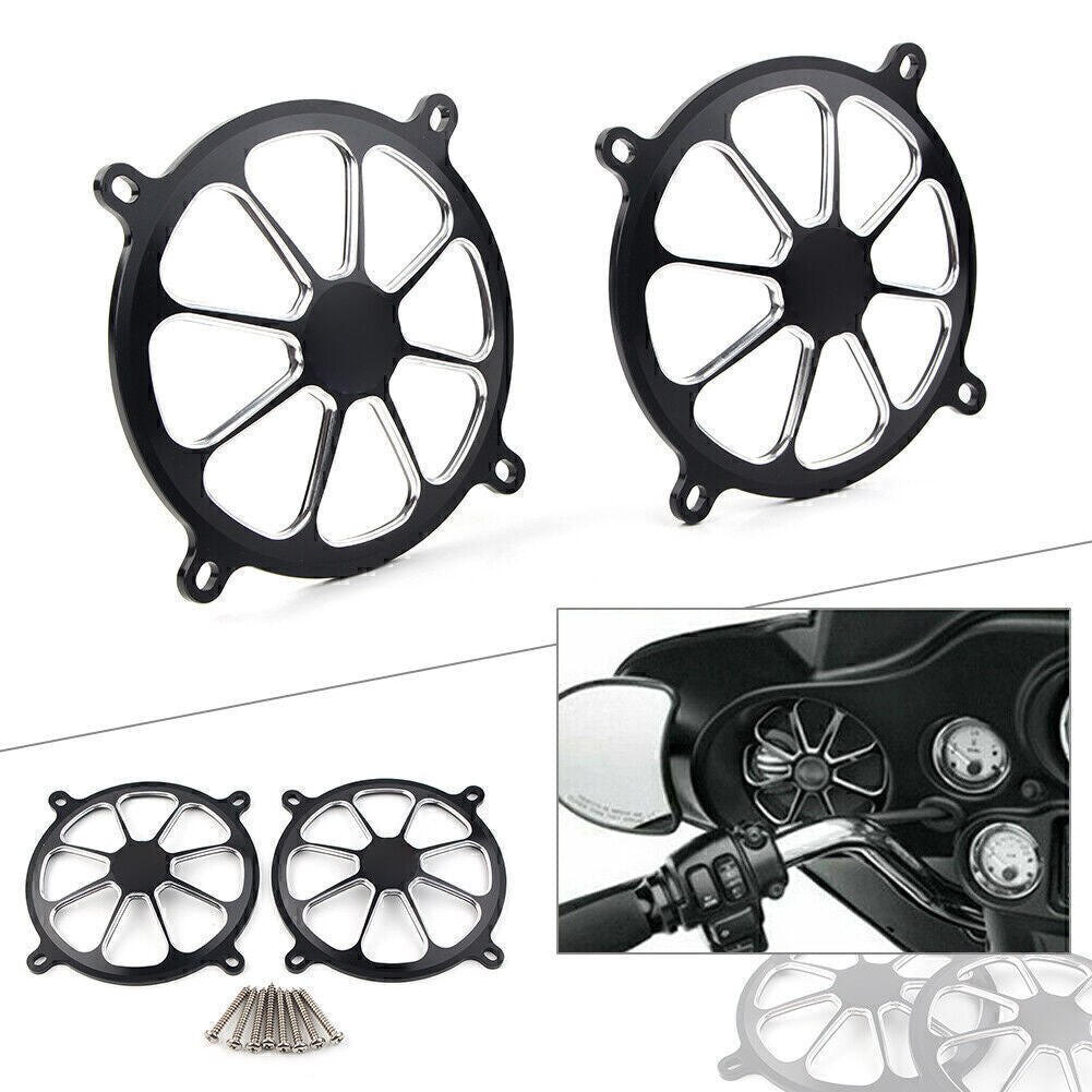 2x Audio Fairing Mount Front Speaker Trim Grill Cover Fit for Harley Touring 96-13 Q