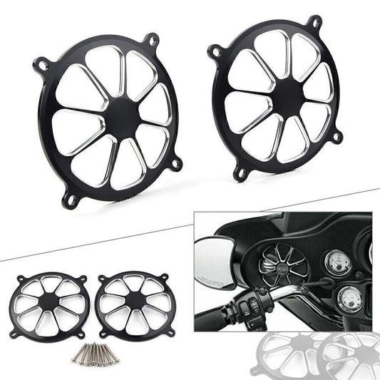 2x Audio Fairing Mount Front Speaker Trim Grill Cover Fit for Harley Touring 96-13 Q