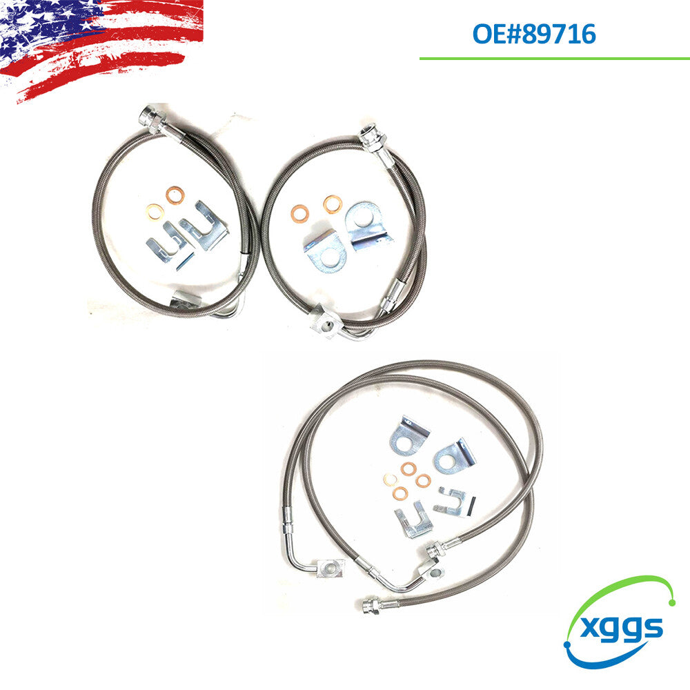 for Jeep for Wrangler 2.0 3.6L 3.8L 2007-2018 89716 Stainless Brake Lines Front&Rear Q