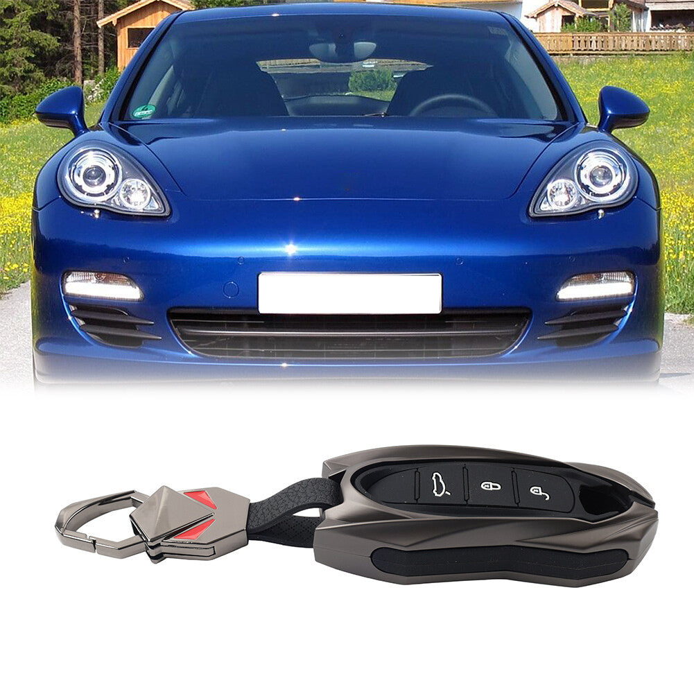 Black Remote Key Fob Case Shell Cover for Porsche 718 for 911 Macan for Cayenne Cayman Q