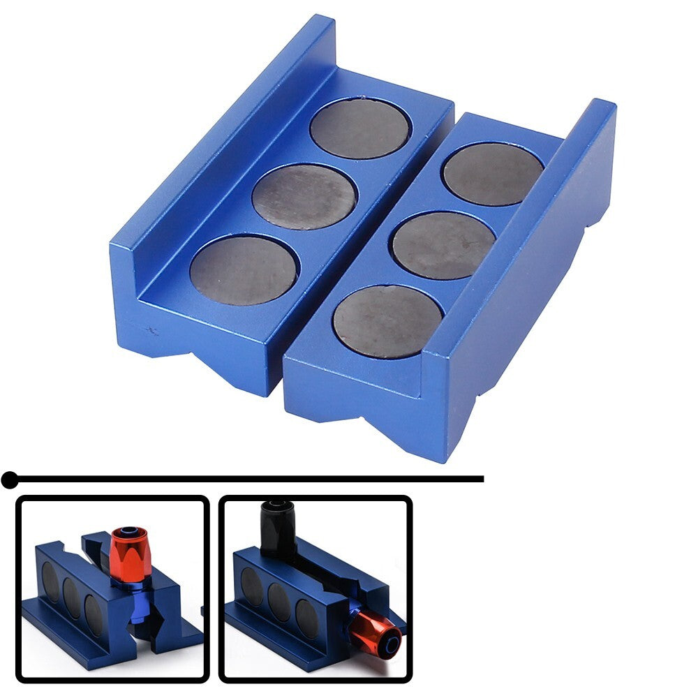 An Fitting Magnetic Vise Jaw Protective Inserts Clamp Parts Aluminum Alloy Blue Q