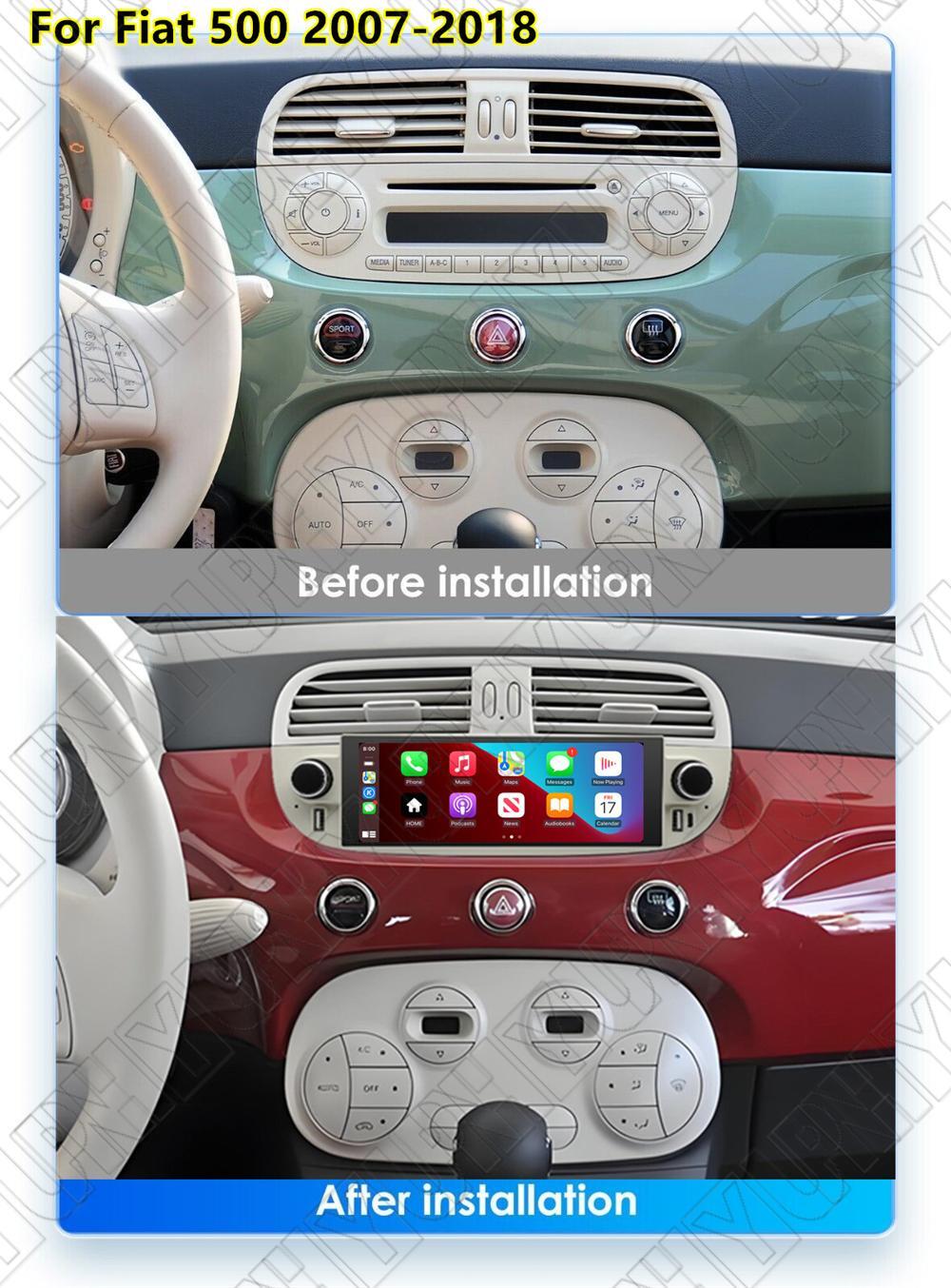 6.86 For 2007-18 for Fiat 500 Carplay 4+32GB Stereo Radio GPS Nav Wifi FM BT Player