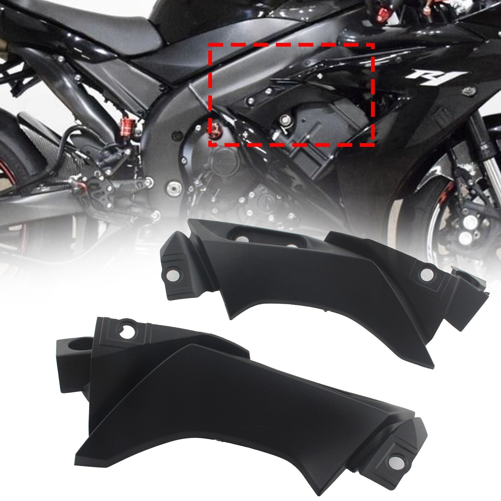 for Yamaha YZF R1 2004-2006 2005 Black Side Frame Mid Cover Panel Fairing Cowl Q