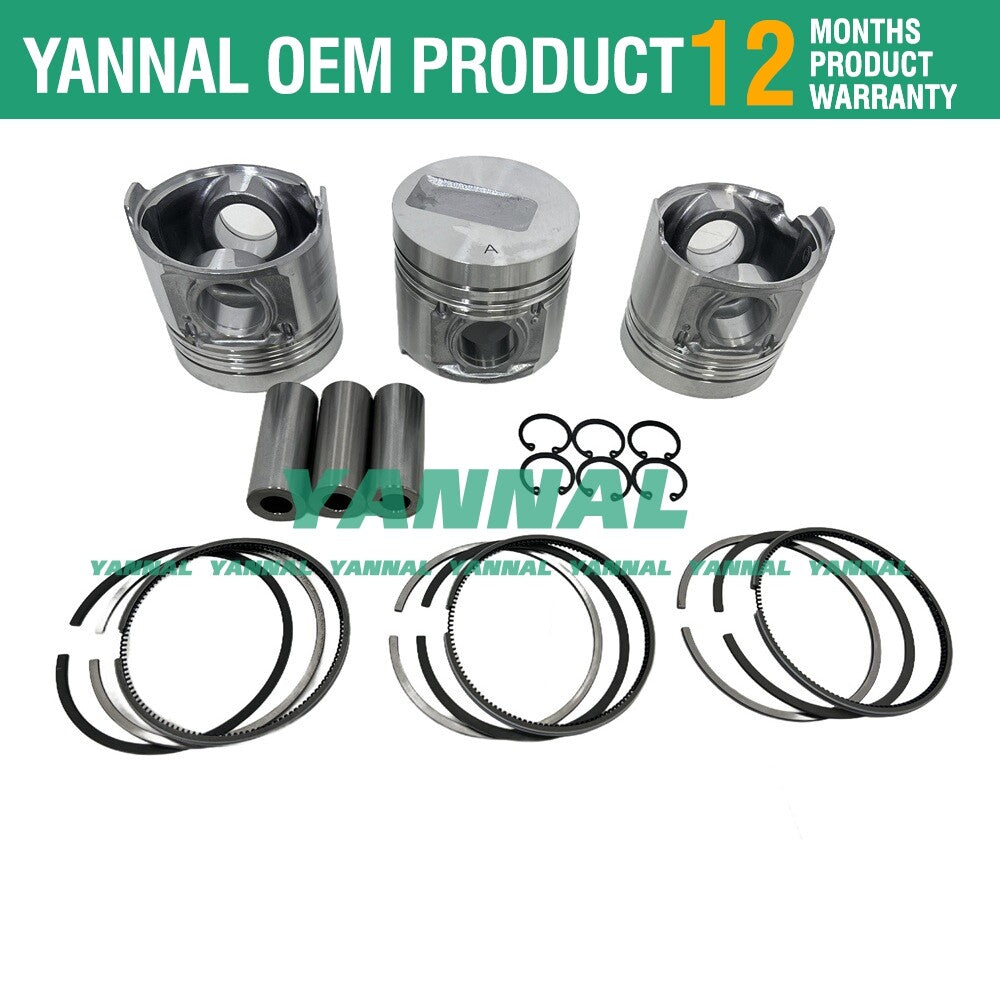 New piston kit with rings compatible with A1700 3-cylinder engine -