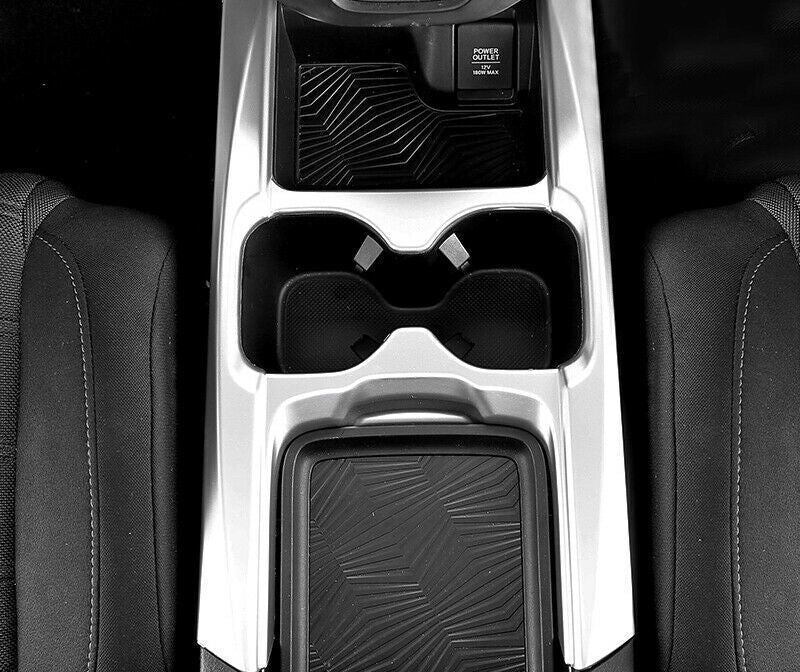 Console Gear Shift Water Cup Panel Trim for Honda CRV CR-V 17-2022 Matte Silver