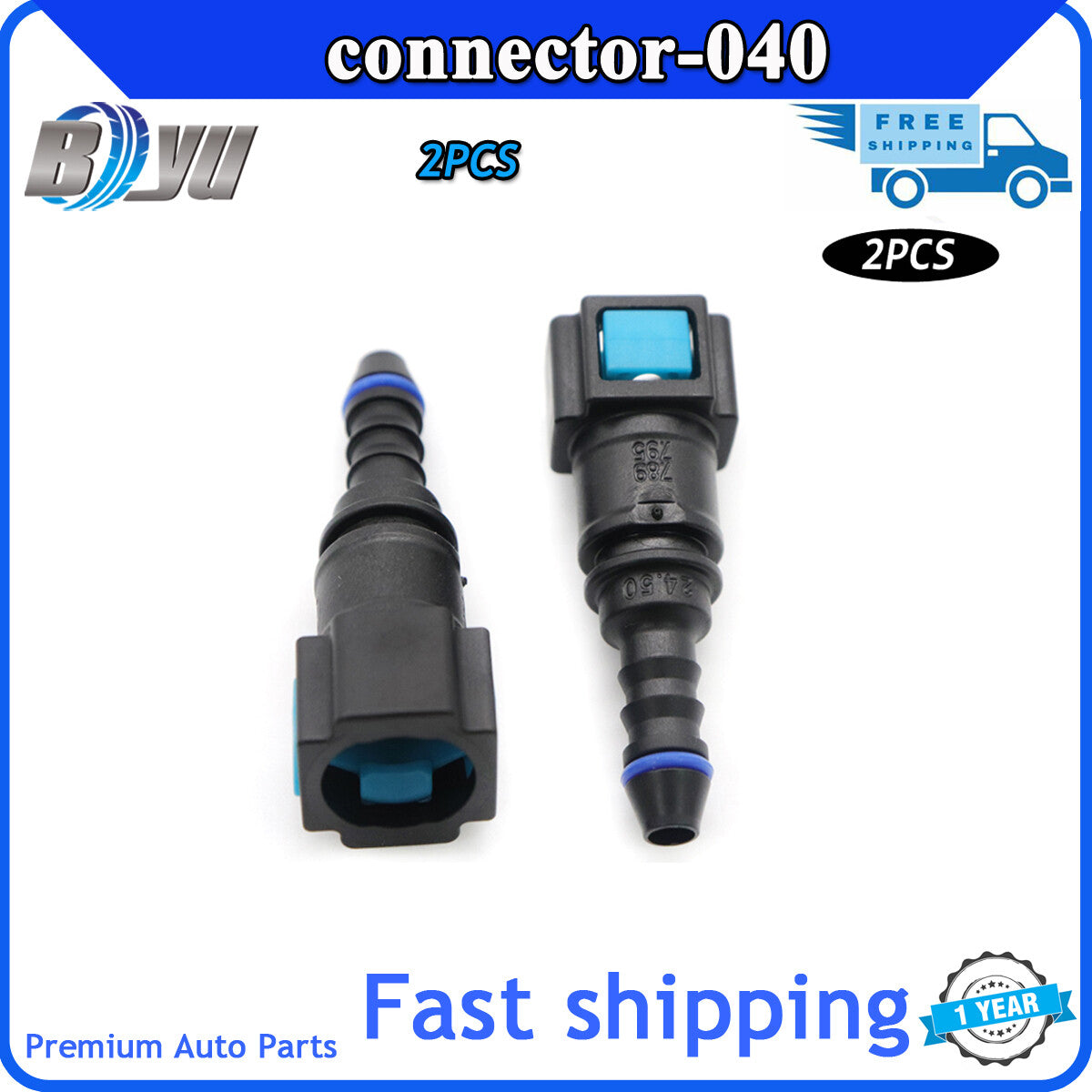 for Fuel Pipe Joint Line Female Connector 90 Degree 2PC 7.89mm ID6 8x6 SAE 5/16 Q