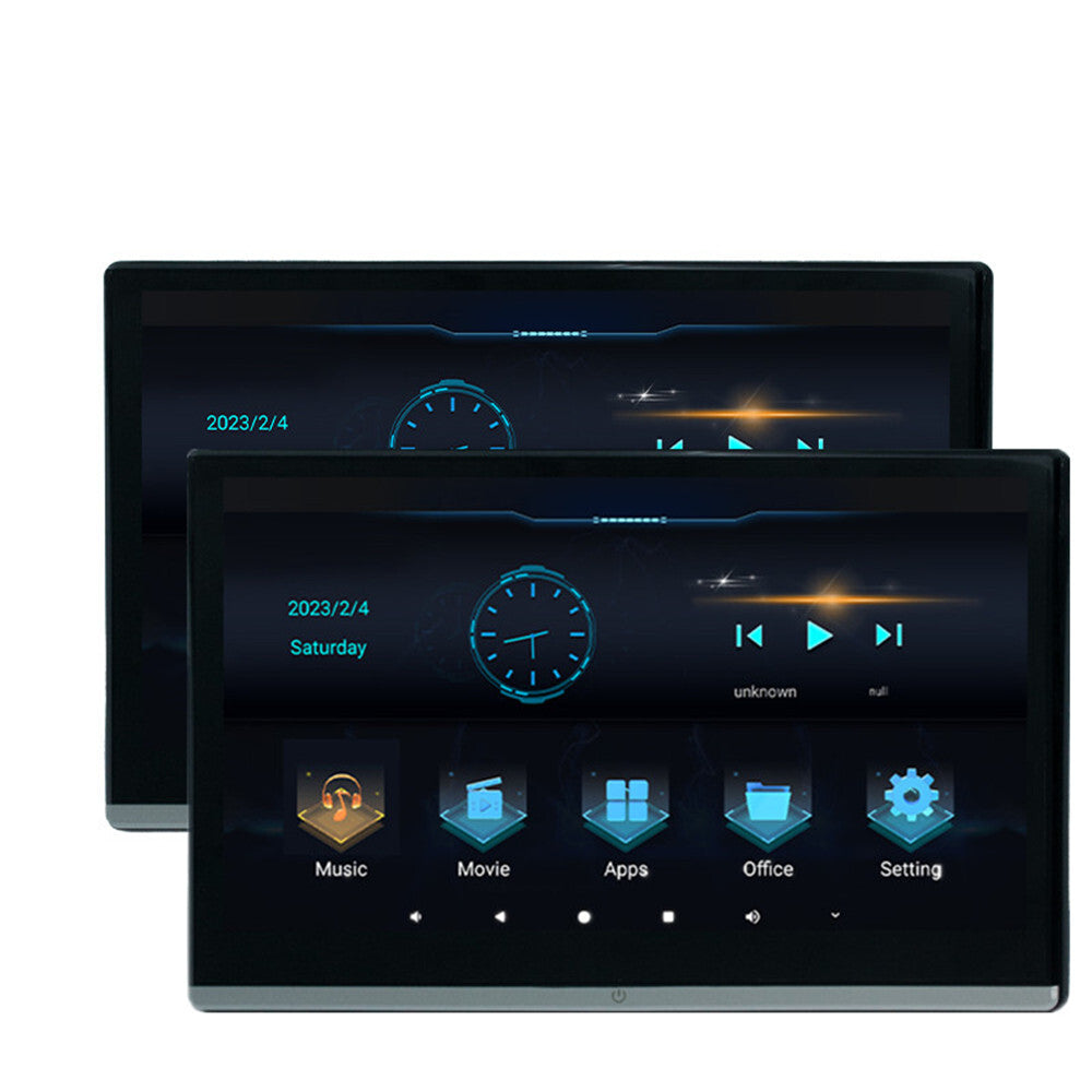 2Pcs Car Rear Headrest Monitor Player Bluetooth 13.3in Touch Screen 4+64G WIFI