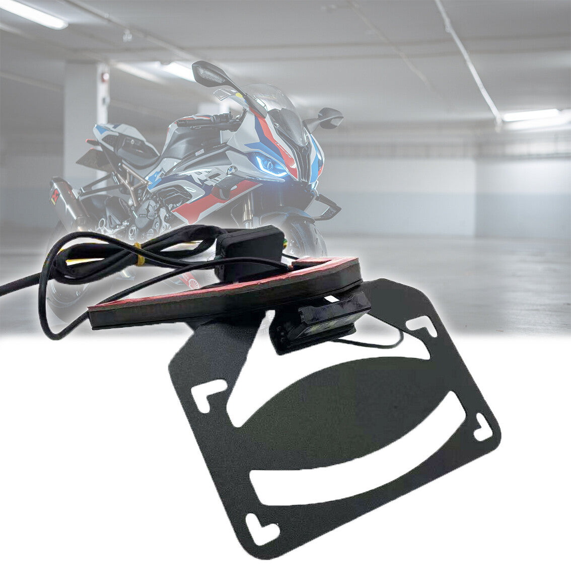 License Plate Frame With Light for BMW S1000RR Modified Plate Frame Fender