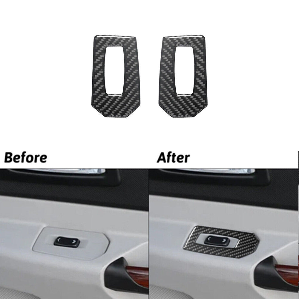 2x Carbon Fiber Rear door windows lift Sticker Decals for Cadillac CTS 2003-2007