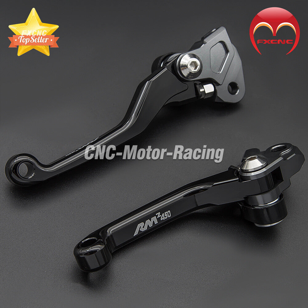 Suitable for Suzuki RMZ450 2005 - 2021 - 2022 CNC Black Off-Road Bike Brake and Clutch Lever