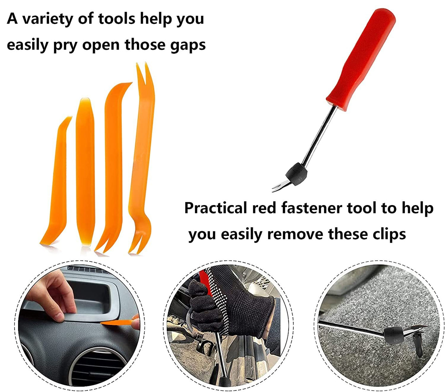 950-piece pack of car fastener clips, plastic rivets, metal screws, and automatic fasteners - promotional offer.