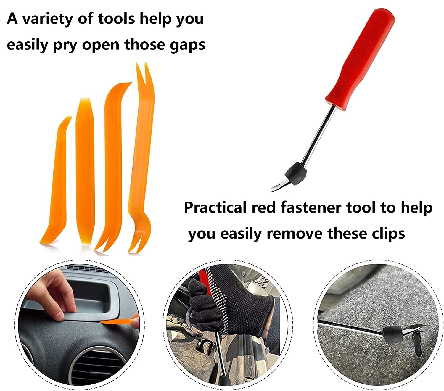950-piece pack of car fastener clips, plastic rivets, metal screws, and automatic fasteners - promotional offer.