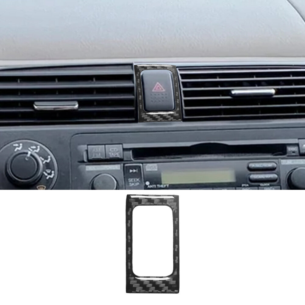 Carbon Fiber Interior Hazard Light Button Cover Trim for Honda for Civic 2003-2005