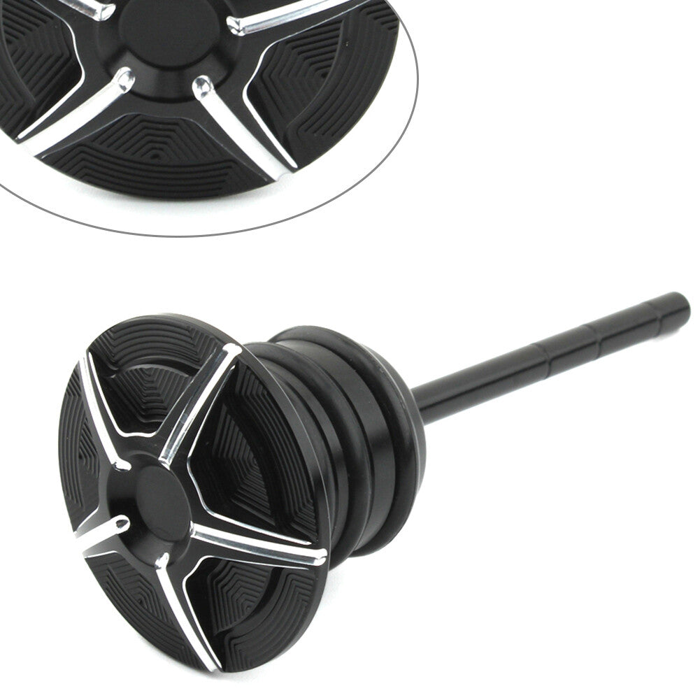 Oil Dipstick Black & Silver for Harley Sportster 1982-03 Softail 1984-1999 Q
