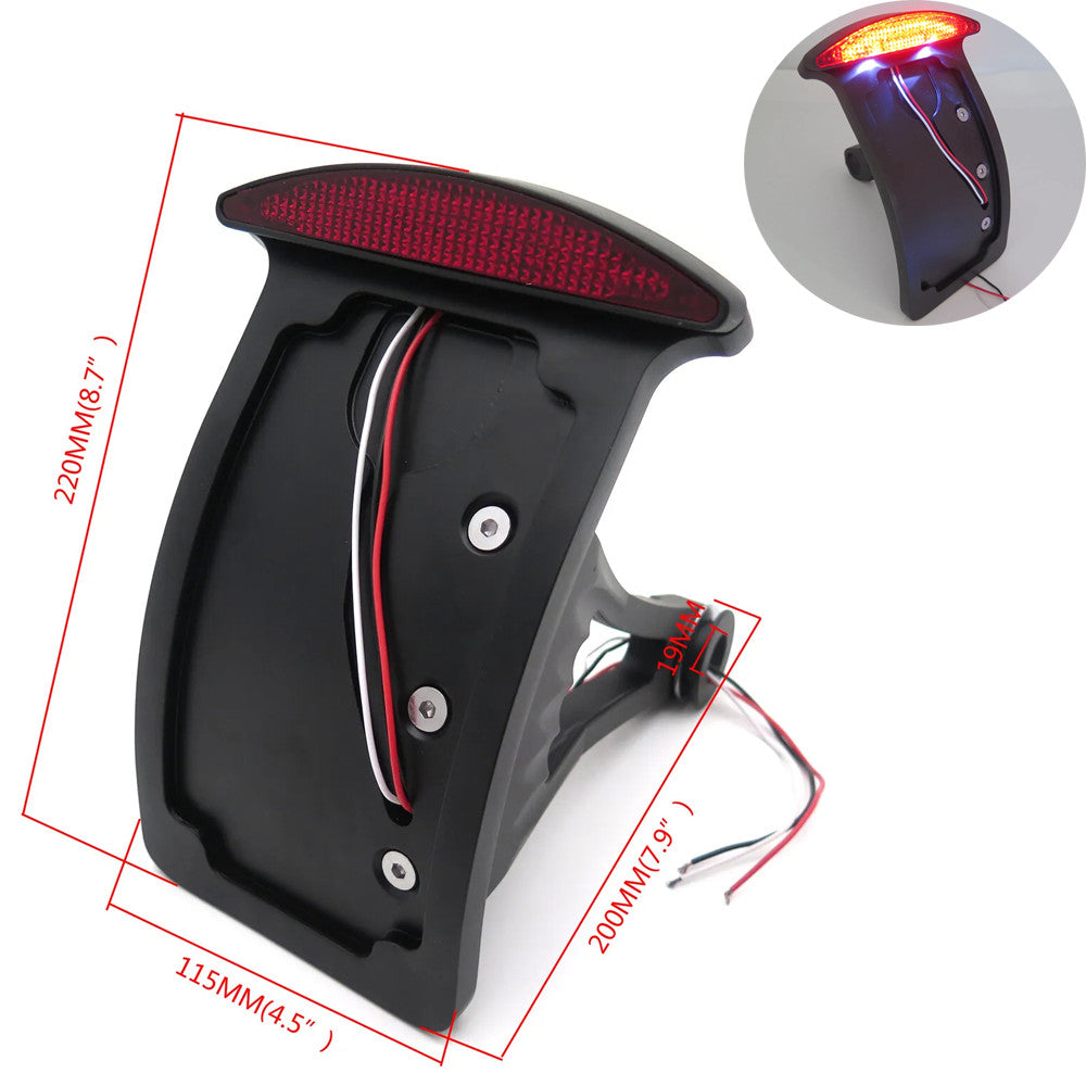 LED curved Verticle license plate taillights suitable for Harley Softail athlete dyna- n