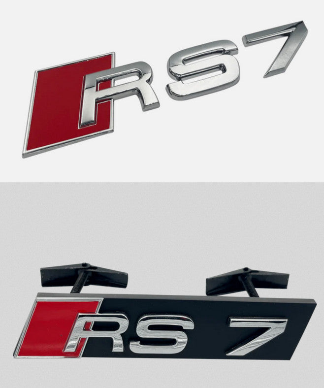 Suitable for Audi RS7 front grille, trunk badge cover, rear boot, Quattro badge chrome plating