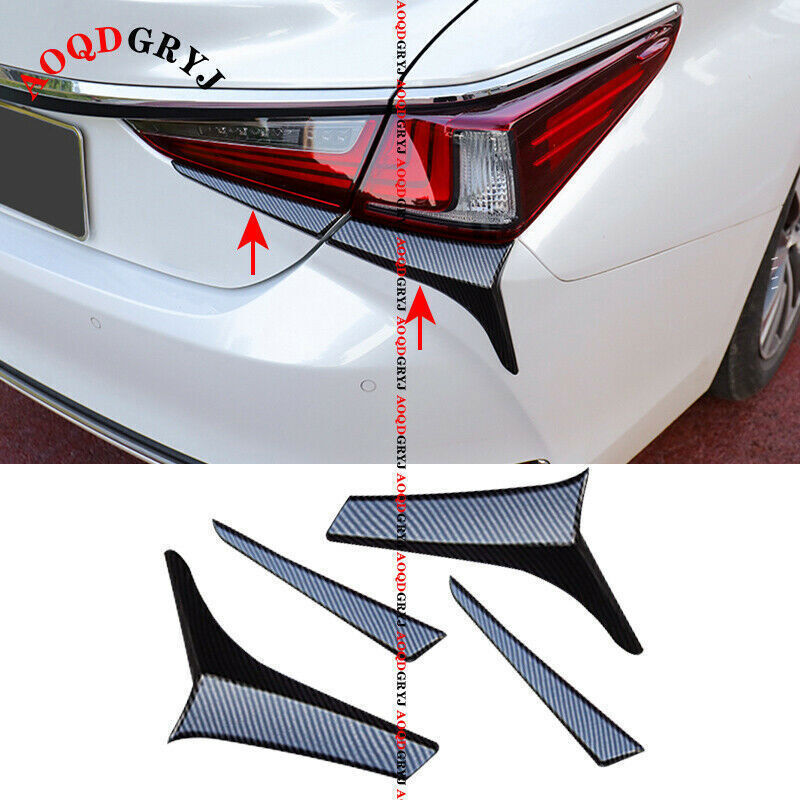 for Lexus ES350 300h 250 19-23 Carbon Look Rear Tail Light Lamp Trim Strips 4PCS