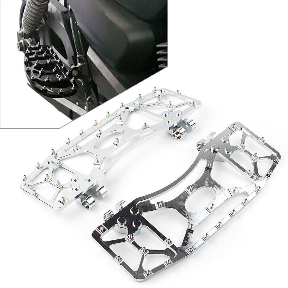 Chrome Wide Foot Pegs Floorboard MX for Harley Touring Electra Road Glide Dyna