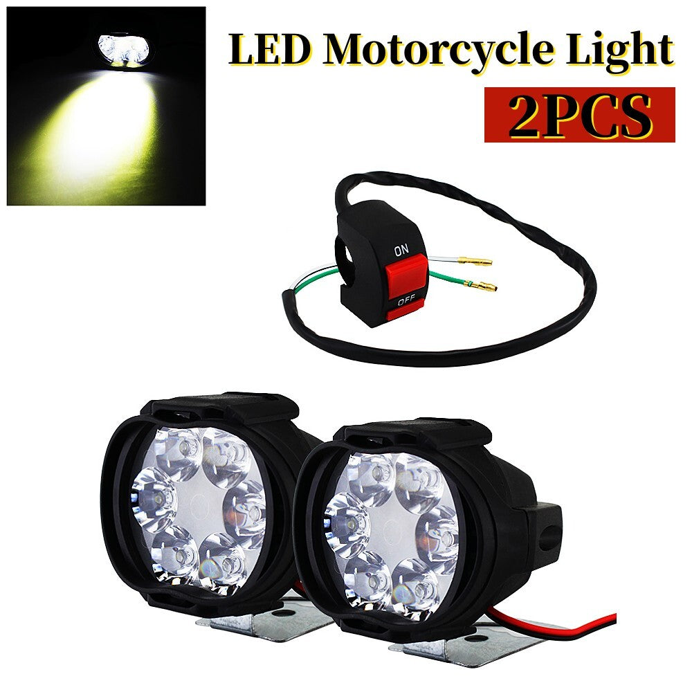 12V LED Spotlight Fog Light for Motorcycles, Off-Road Vehicles, All-Terrain Vehicles, Trucks (2-Piece Set) n