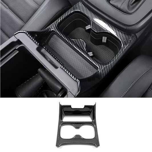 For 2023 2024 for Honda CRV CR-V Water Cup Holder Cover Trim ABS Carbon fiber Frame v