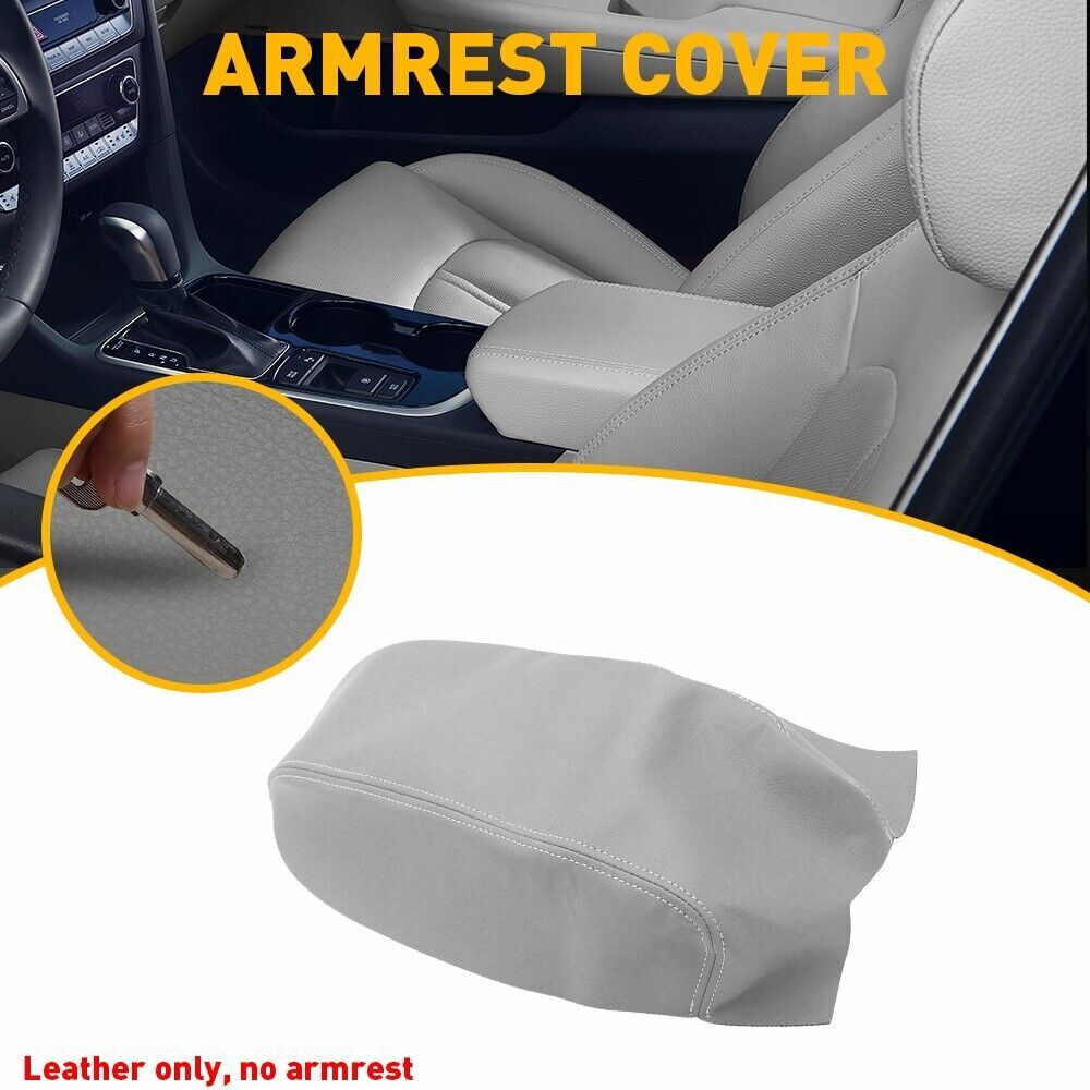 Suitable for 2015-2019 for Hyundai Sonata console cover and armrest cover, leather, grey. n