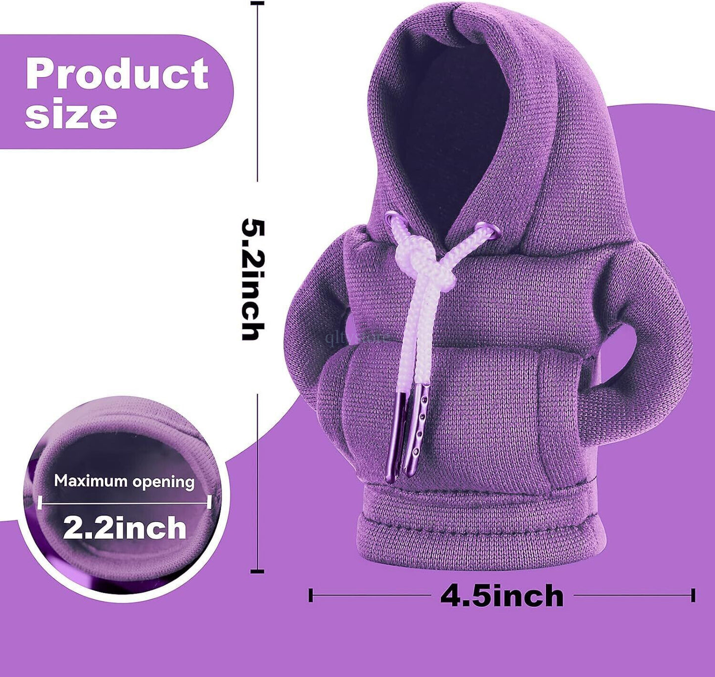 2PC Car Gear Shift Cover for Mini Hoodie Car Gear Shift Knob Cover Shirt Purple Q
