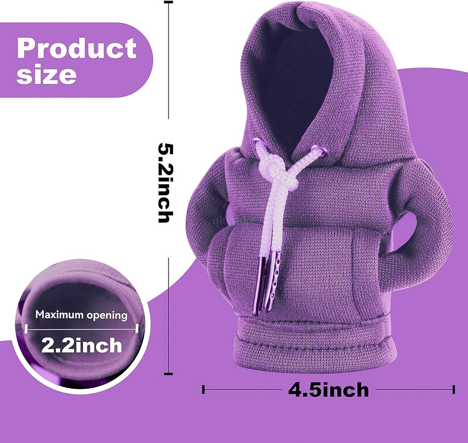 2PC Car Gear Shift Cover for Mini Hoodie Car Gear Shift Knob Cover Shirt Purple Q