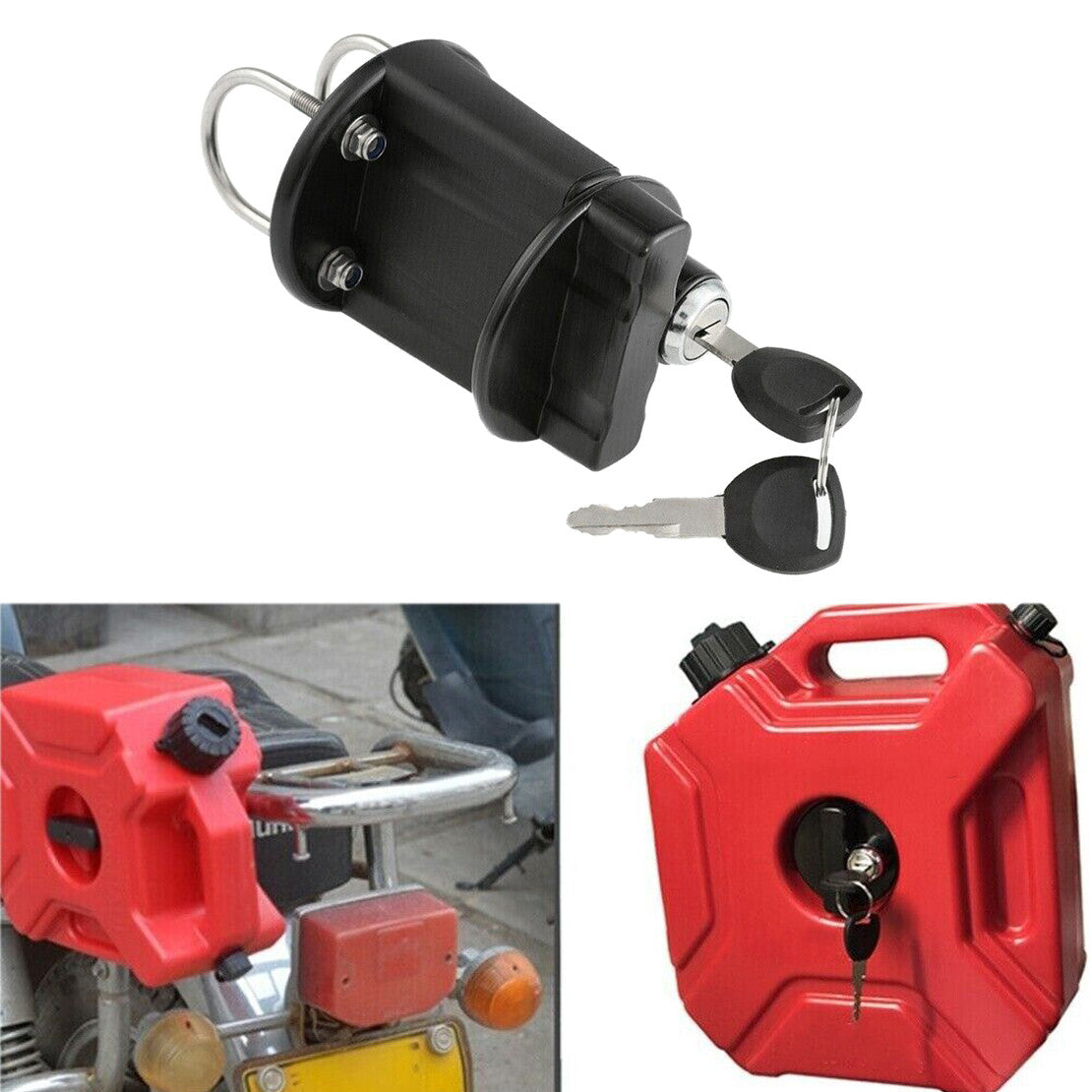 1x Gas Can Mount Holder Petrol Diesel Can Lock Bracket Motorcycle ATV UTV SUV Q