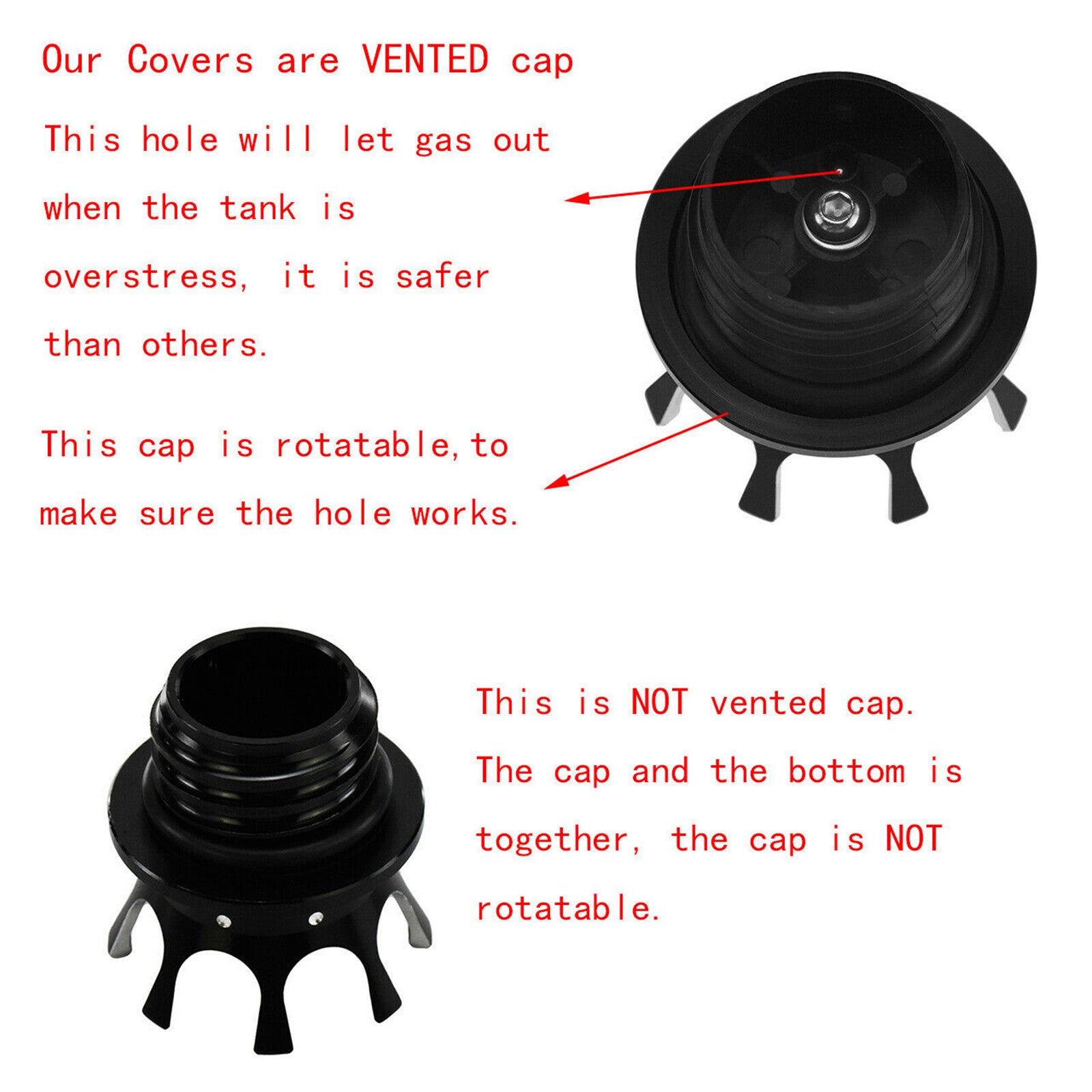 VENTED King Crown Gas Cap Fuel Tank Right-hand Thread Chrome Fit for Harley Q