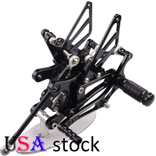 US Black Rearset Brake Shift Pedal Footpegs for Yamaha YZF R1 1999-2006 Q