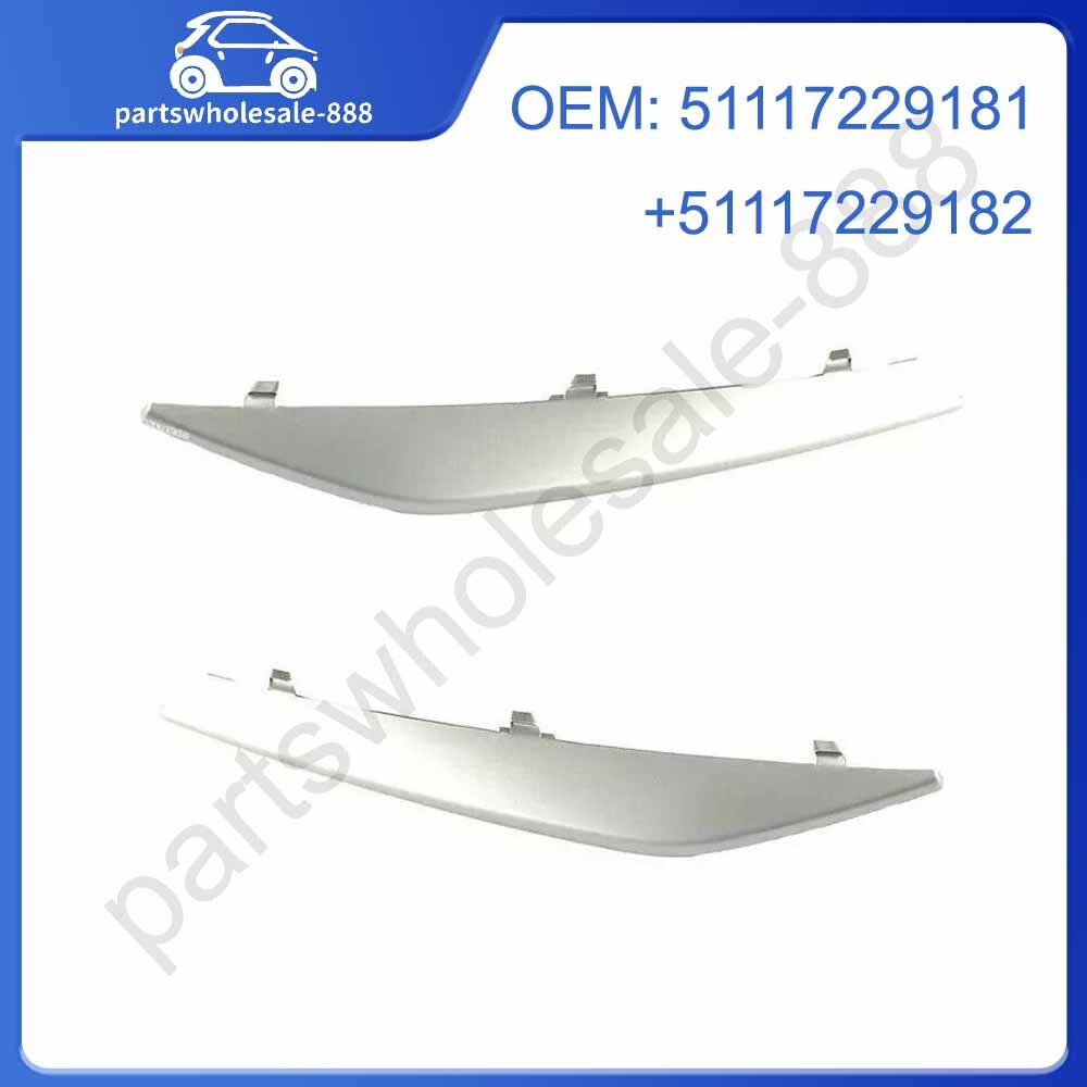 Two-piece front left and right lower bumper grille molding for BMW 3 Series E92 E93 LCI