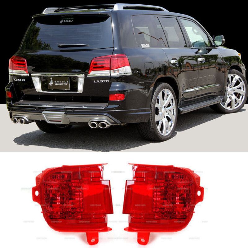 for LEXUS LX570 2012-2015 Pair Rear Bumper Fog Lamp Reflector Light