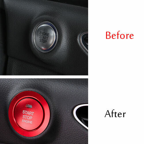 for Hyundai Sonata 2020-22 Red Aluminum Ignition Switch Start Button Frame Trim